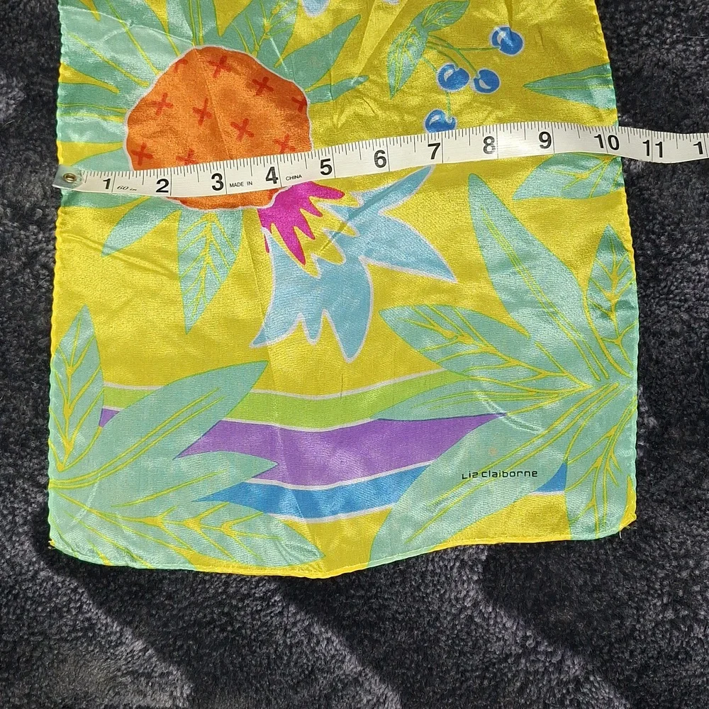 Vintage Liz Claiborne Silk Vibrant Fruit Scarf